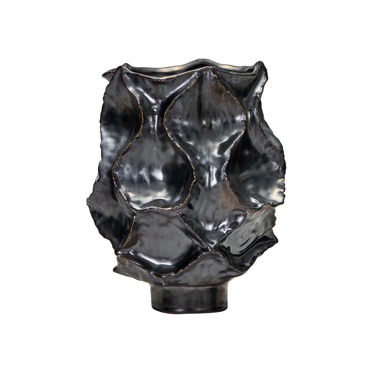 House Doctor - Waves Vase, H 25 cm, antik-metall