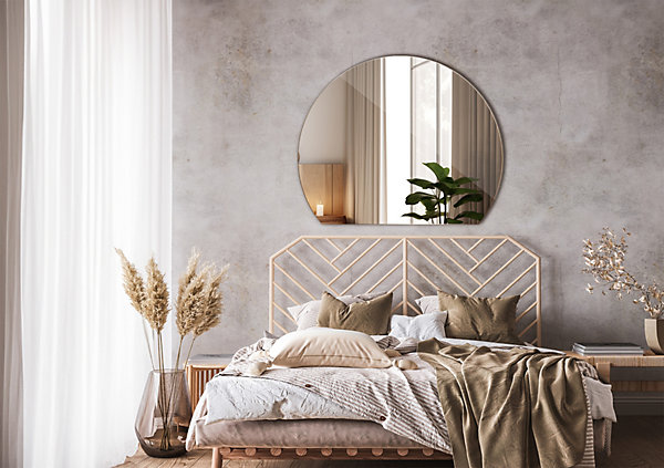 Miroir Rond Coupé Wallfluent 63 x 70 cm Miroir Pour Dressing Minimaliste