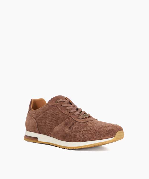 Trilogy Taupe - Wide Fit Suede Lace Up Trainers