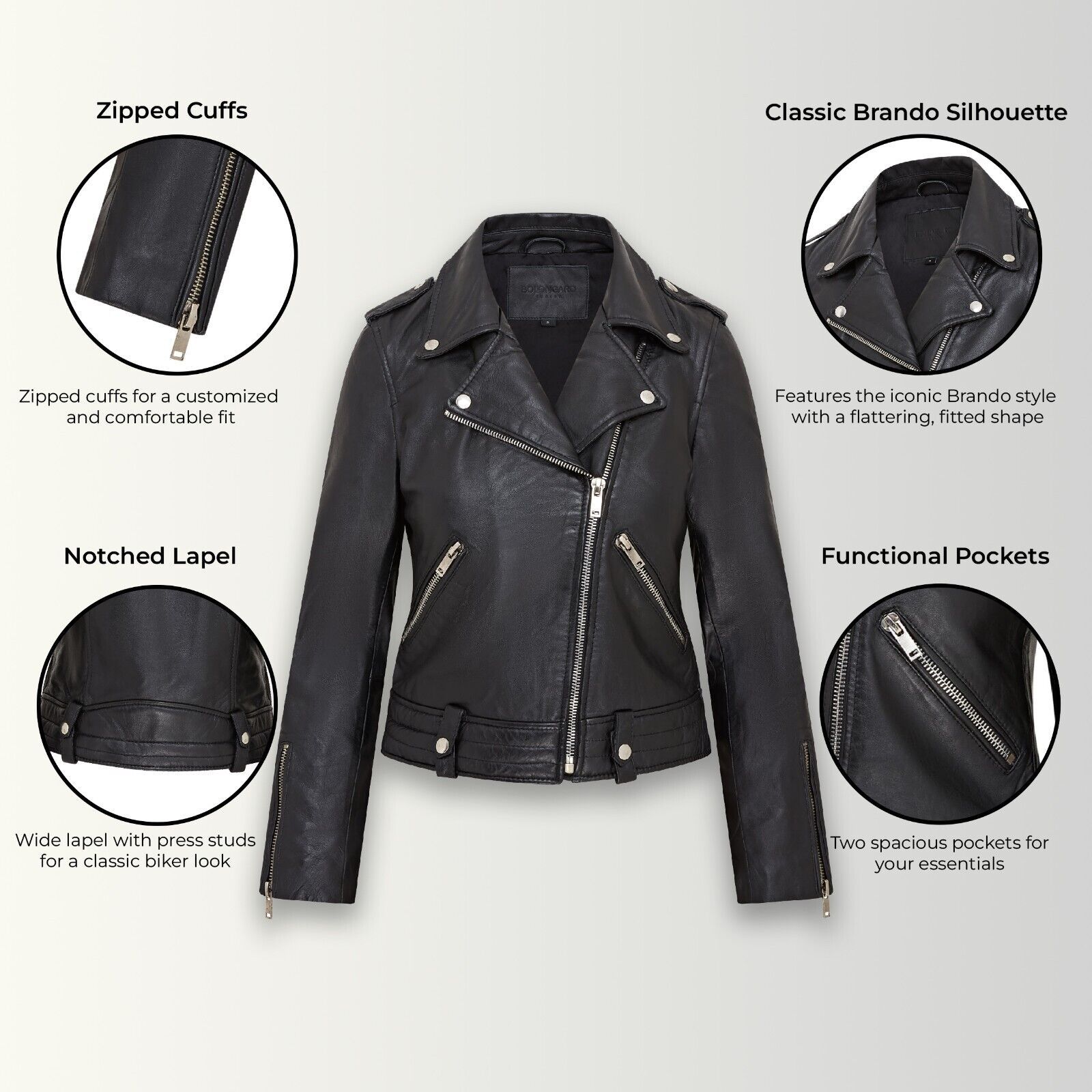 Infinity Leather Leather Brando Jacket - Chennai