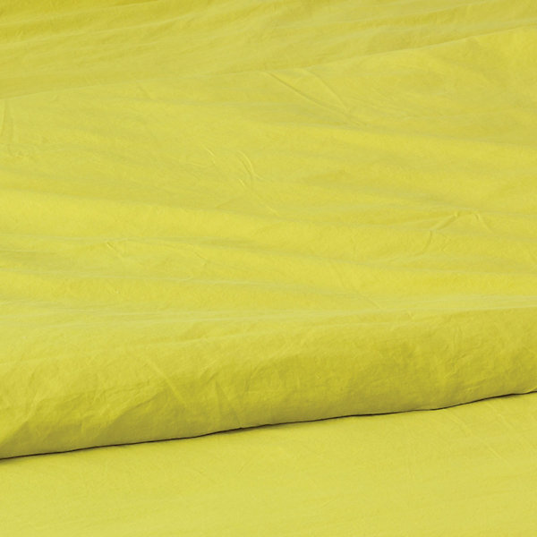 Housse de couette unie en coton Lavé (140x200 cm - Jaune)