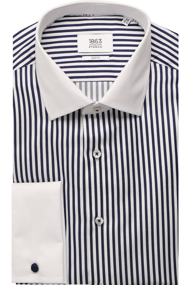 ETERNA 1863 Slim Fit Hemd marine, Gestreift