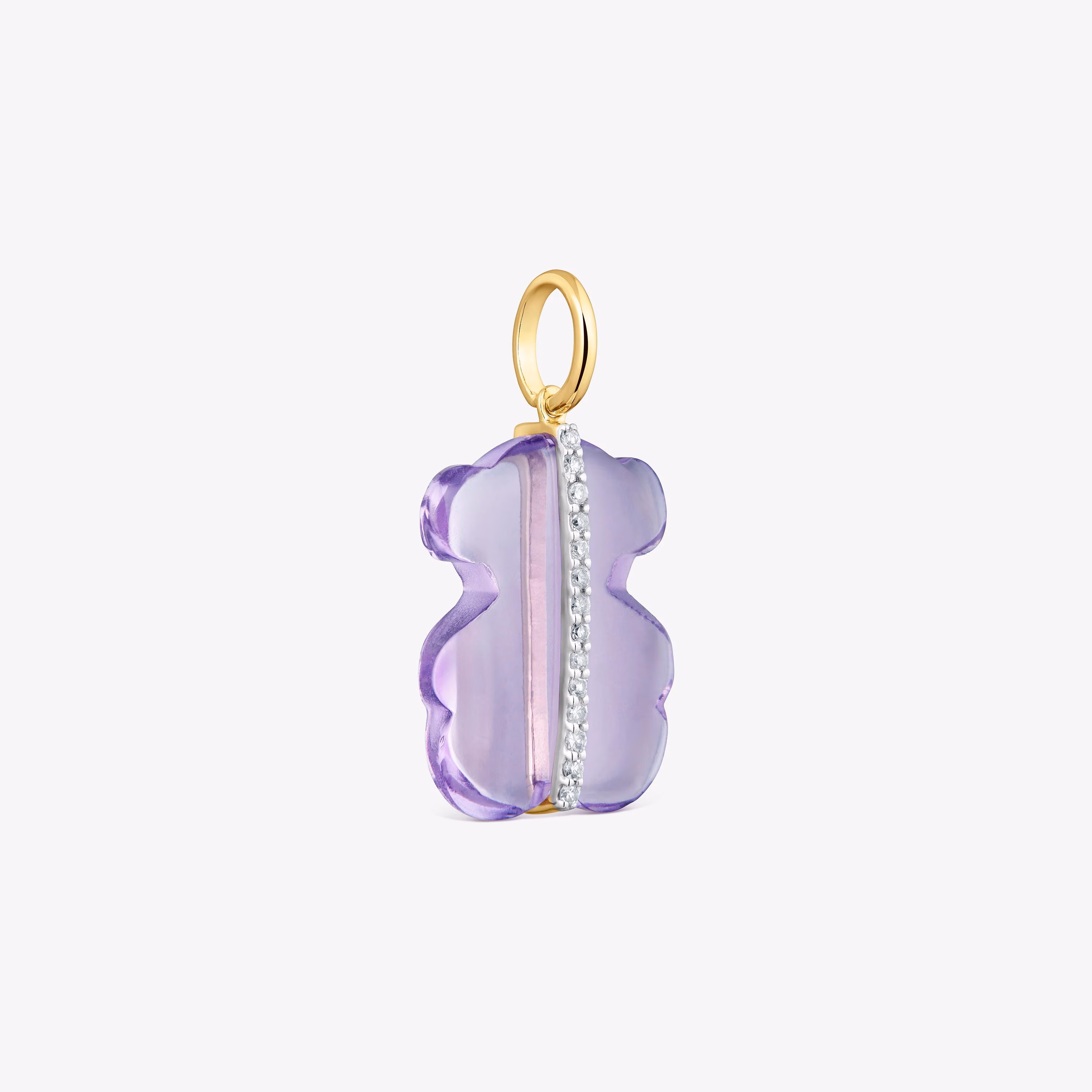 Colgante oso con diamantes, amatista y oro 14 kt Sweet Dolls