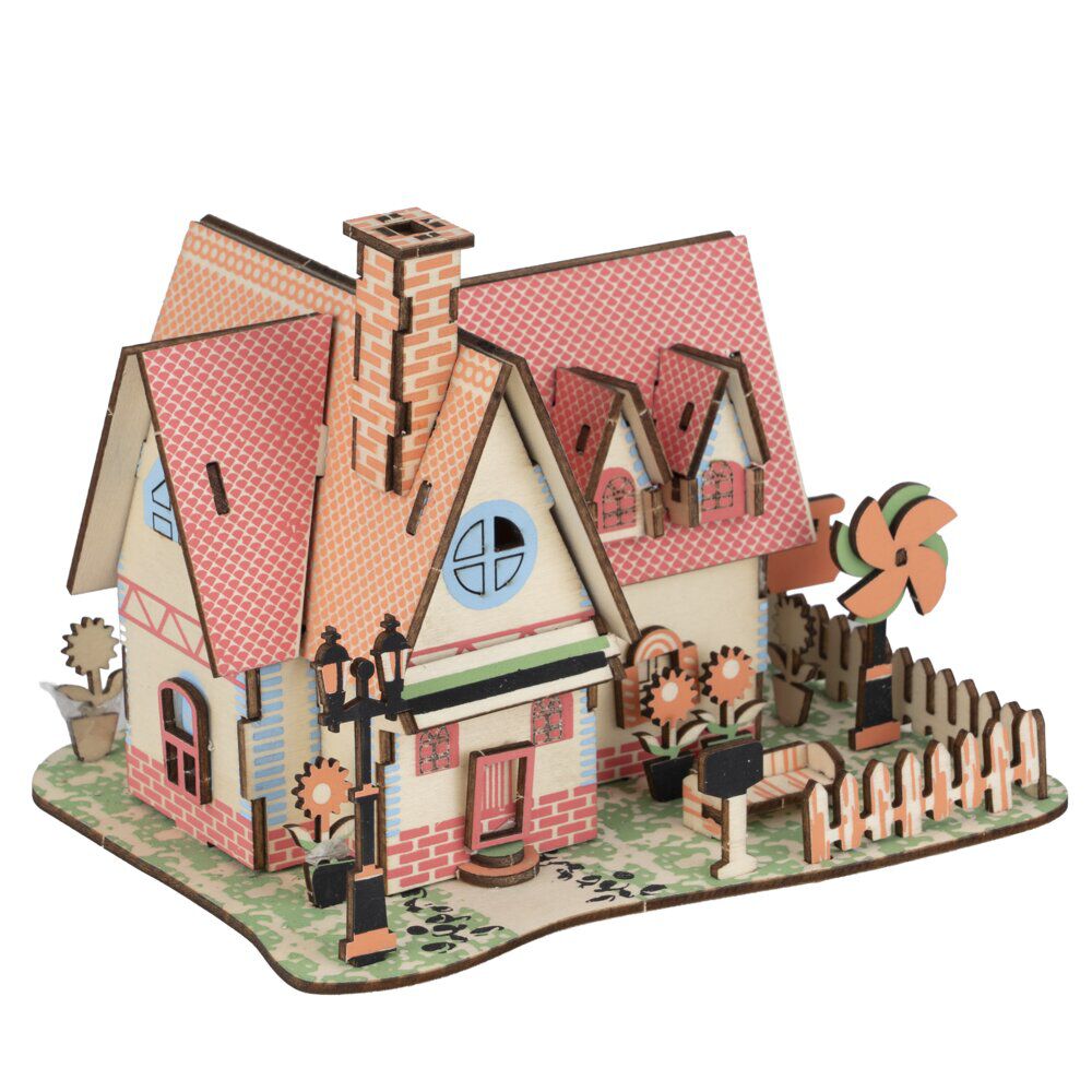 Puzzle 3D assemblage construction bois (4 modèles)