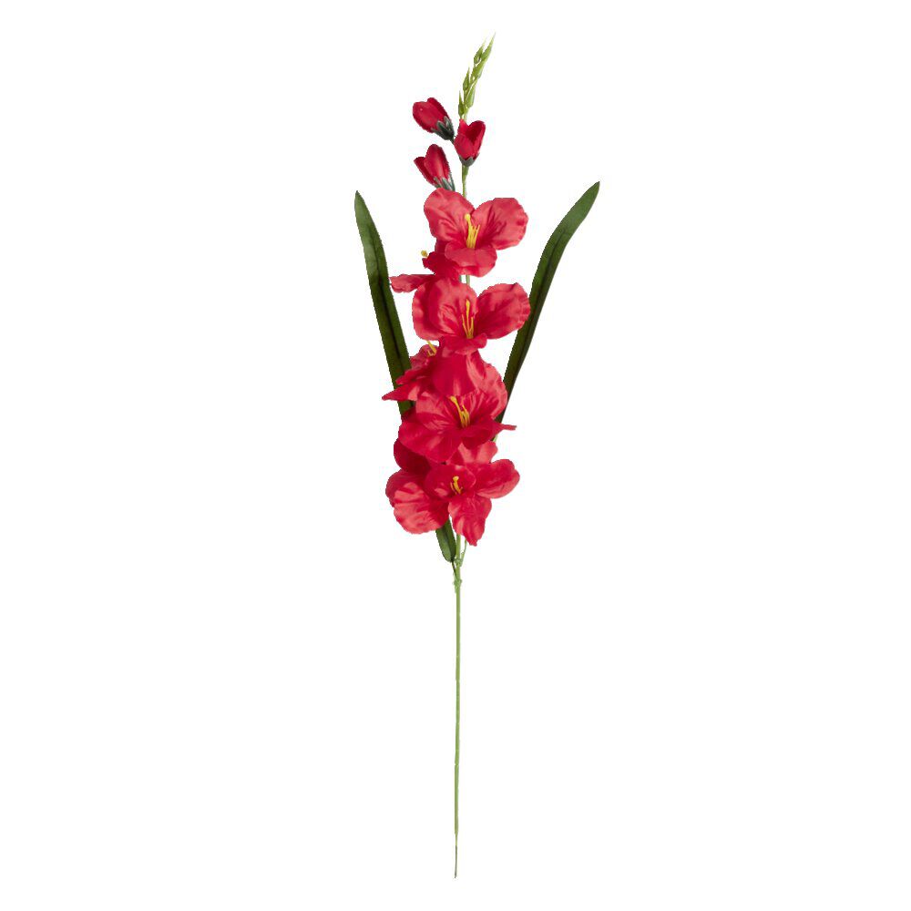 Fleurs artificielles glaïeul rouge 1 tige L75cm