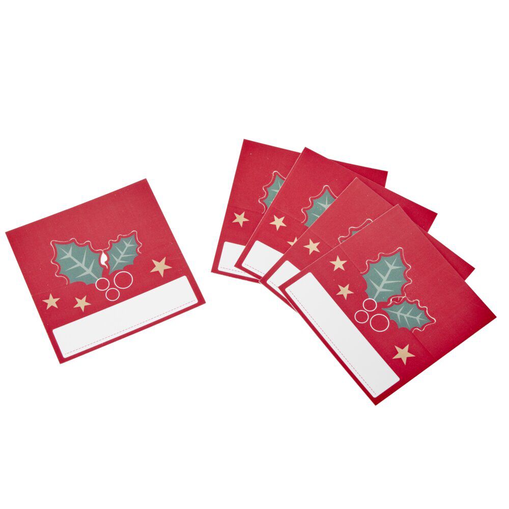 Porte nom en papier motifs No&euml;l traditionnel 8 pièces