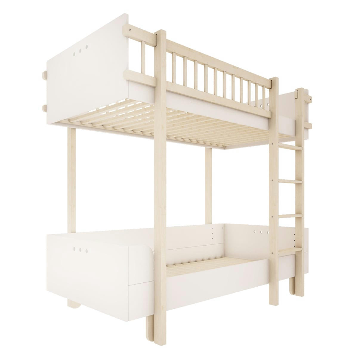 ROMY - Lit superposé 90x200 sommier inclus blanc