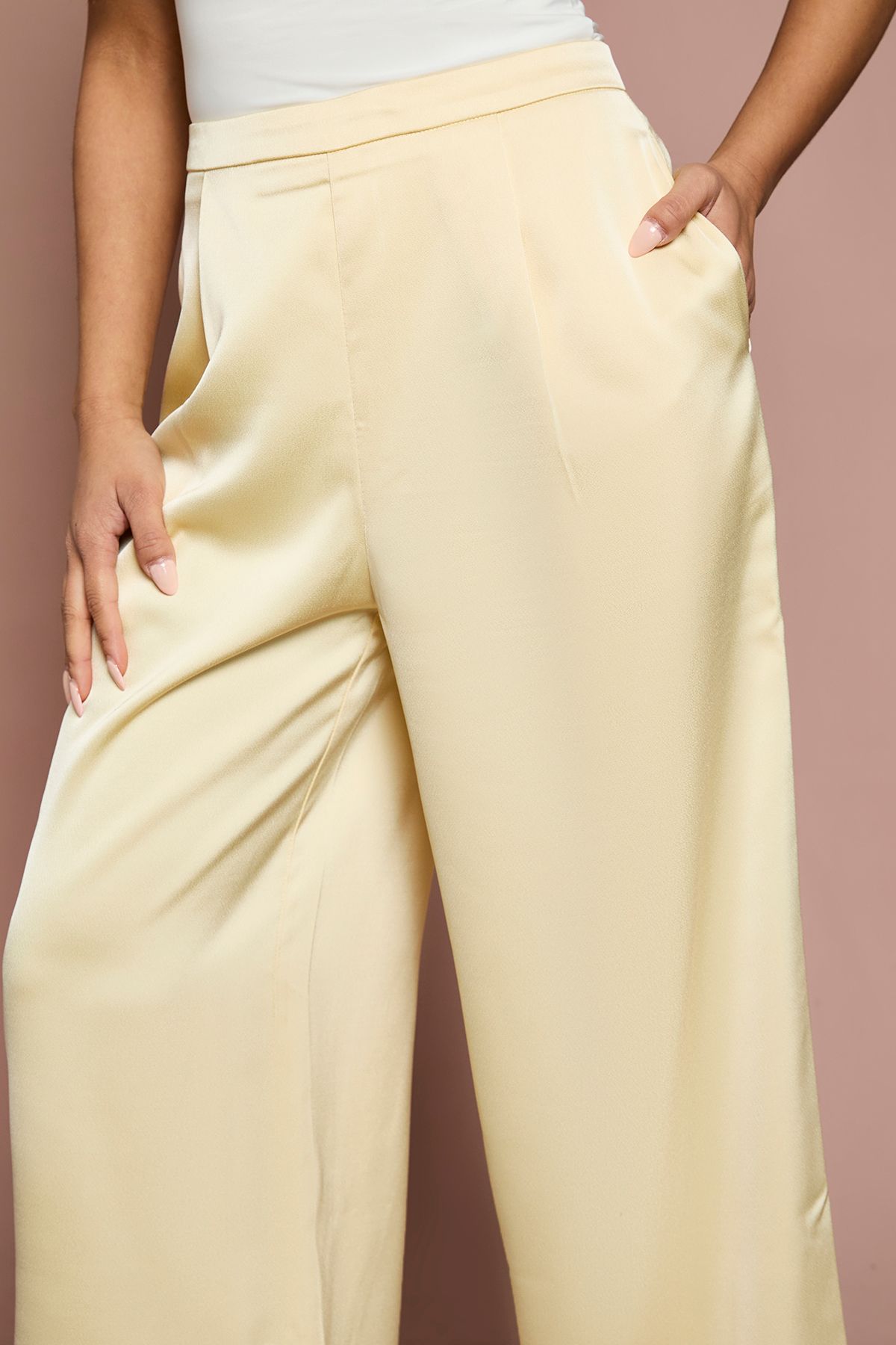 Coast Petite Satin Flared Trouser