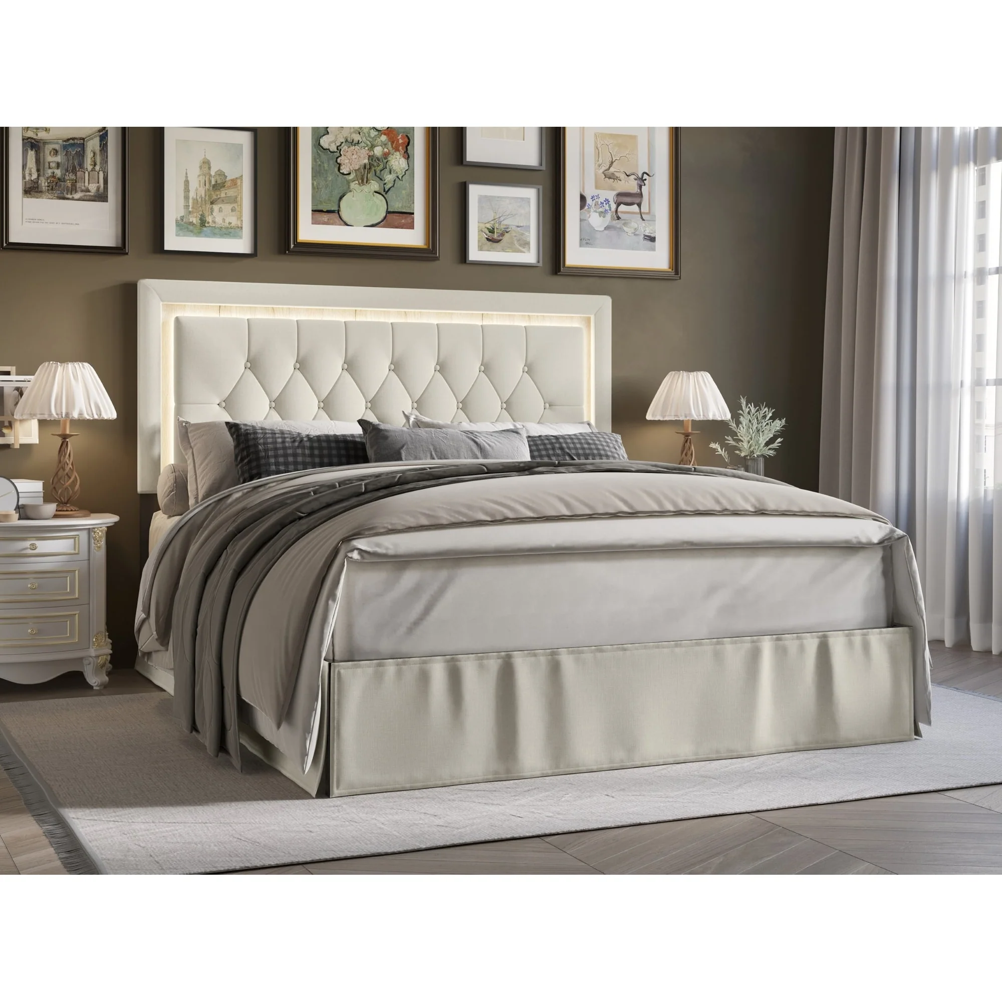 Gianna Tufted Upholstered Platform Bed