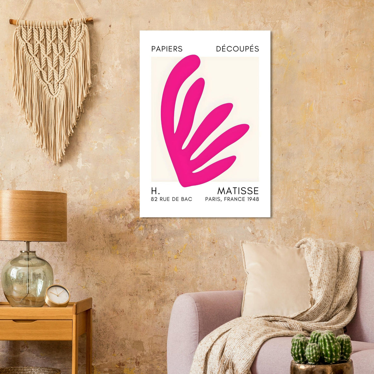 Artfulprints Poster Matisse – Aquatic impression pink  - 70x100 cm - Roze