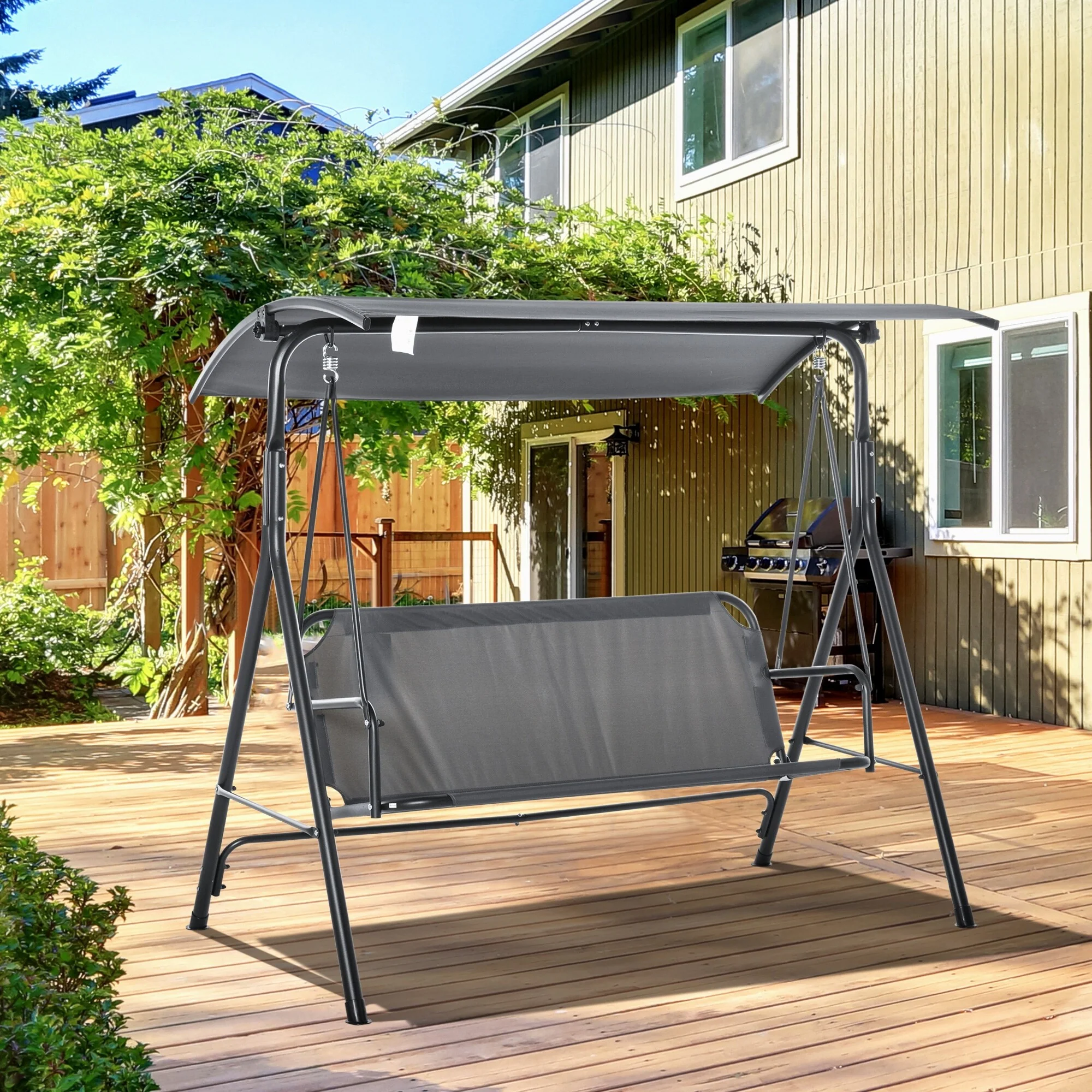 Steel 3-Person Porch Swing with Stand