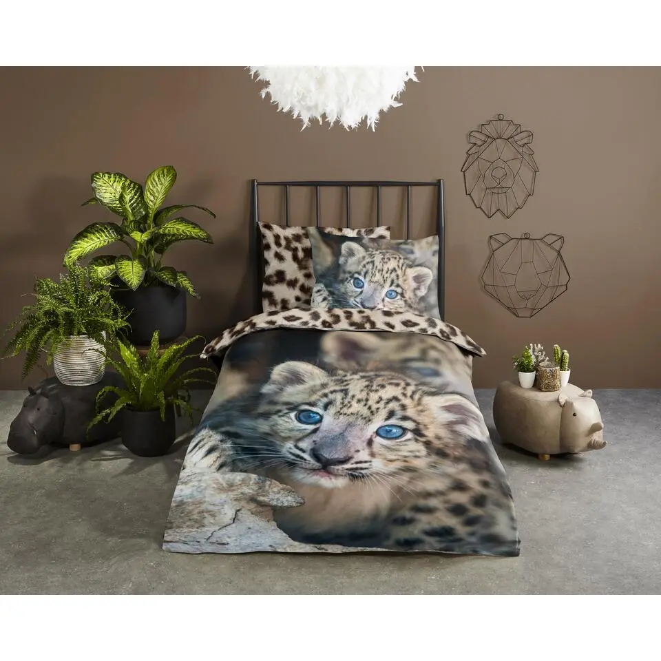 Pure dekbedovertrek luipaard - 1 persoons 140x200/220 cm - Multi - Microvezel