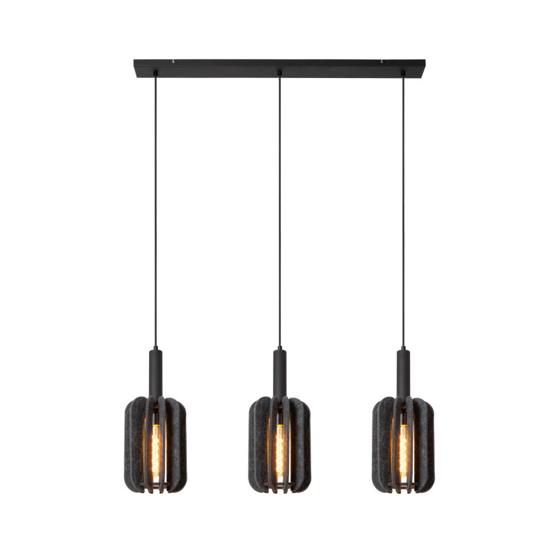 Suspension Rafal grise E27 3 x 40 W LUCIDE