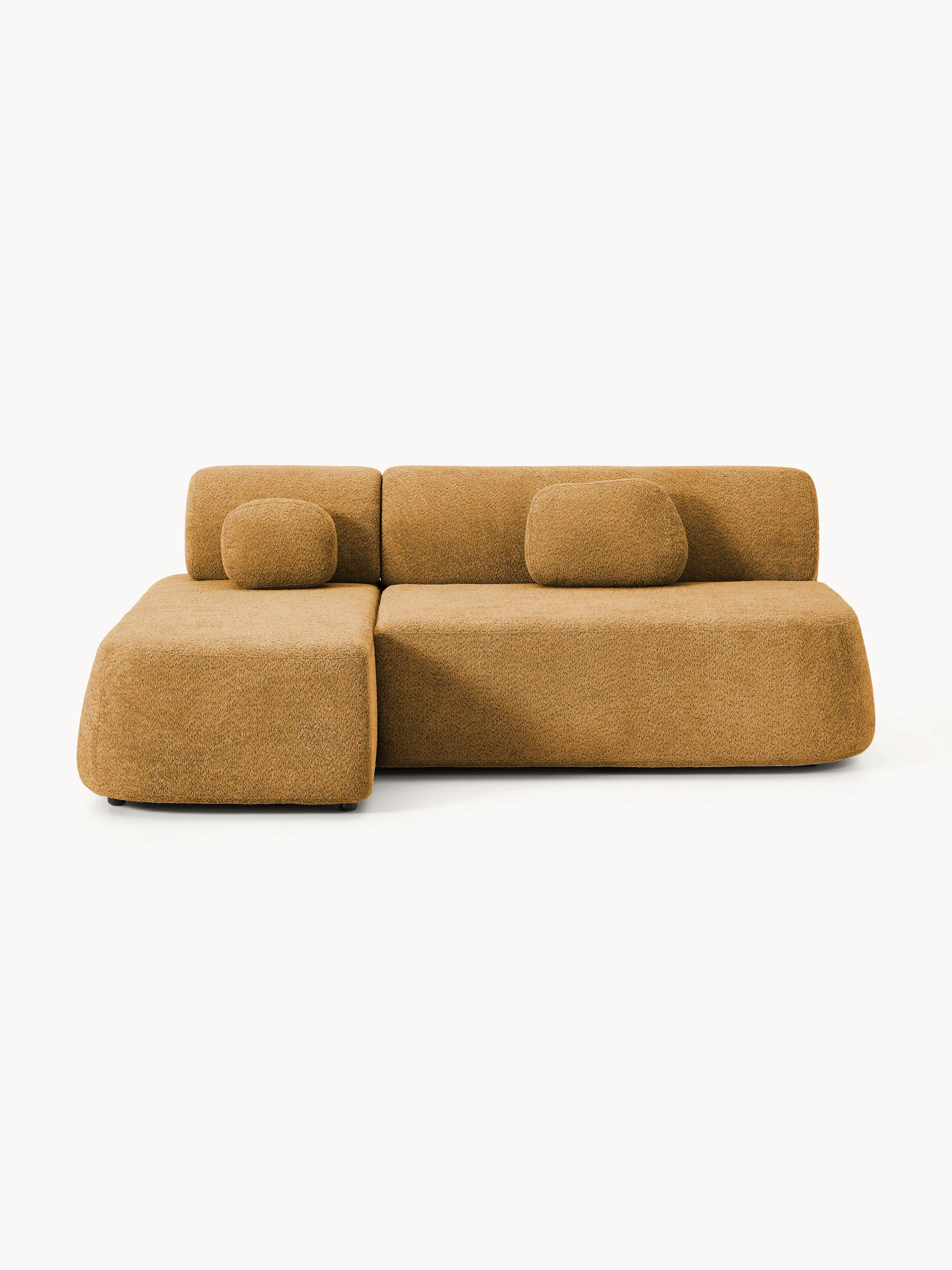 Schlafsofa Pao aus Teddy-Bouclé mit Stauraum