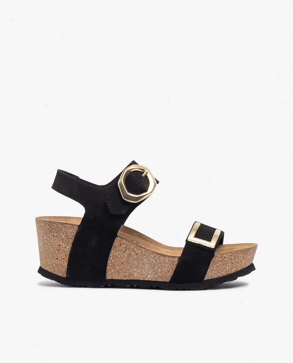 Sandalia de cuña BARI-255 negro