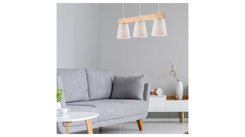 Lampa wisząca Enrico3-punktowa stalowa biała
