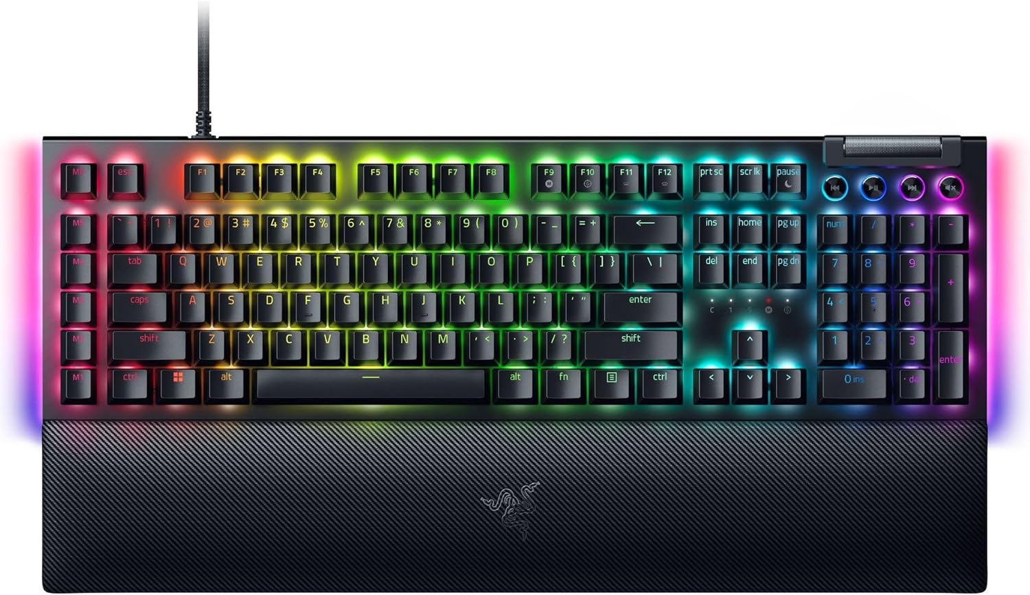 Razer BlackWidow V4 Mechanical Gaming Keyboard: Yellow Switches Linear & Silent - Chroma RGB - 6 Macro Keys - Magnetic Wrist Rest - Doubleshot ABS Keycaps - Roller & Media Keys - Snap Tap