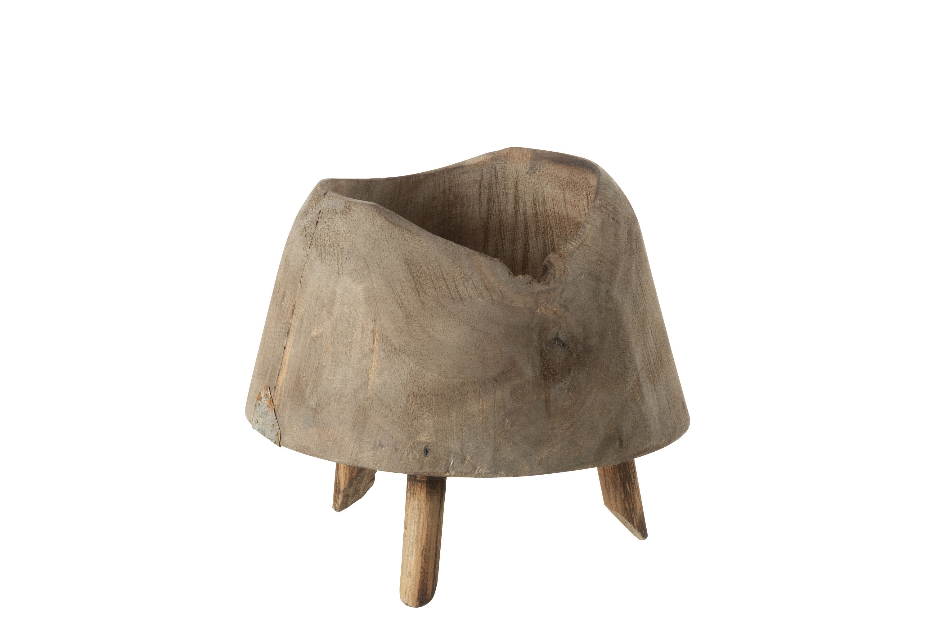 J-Line bloempot 3 Poten - hout - naturel - Ø 17 cm