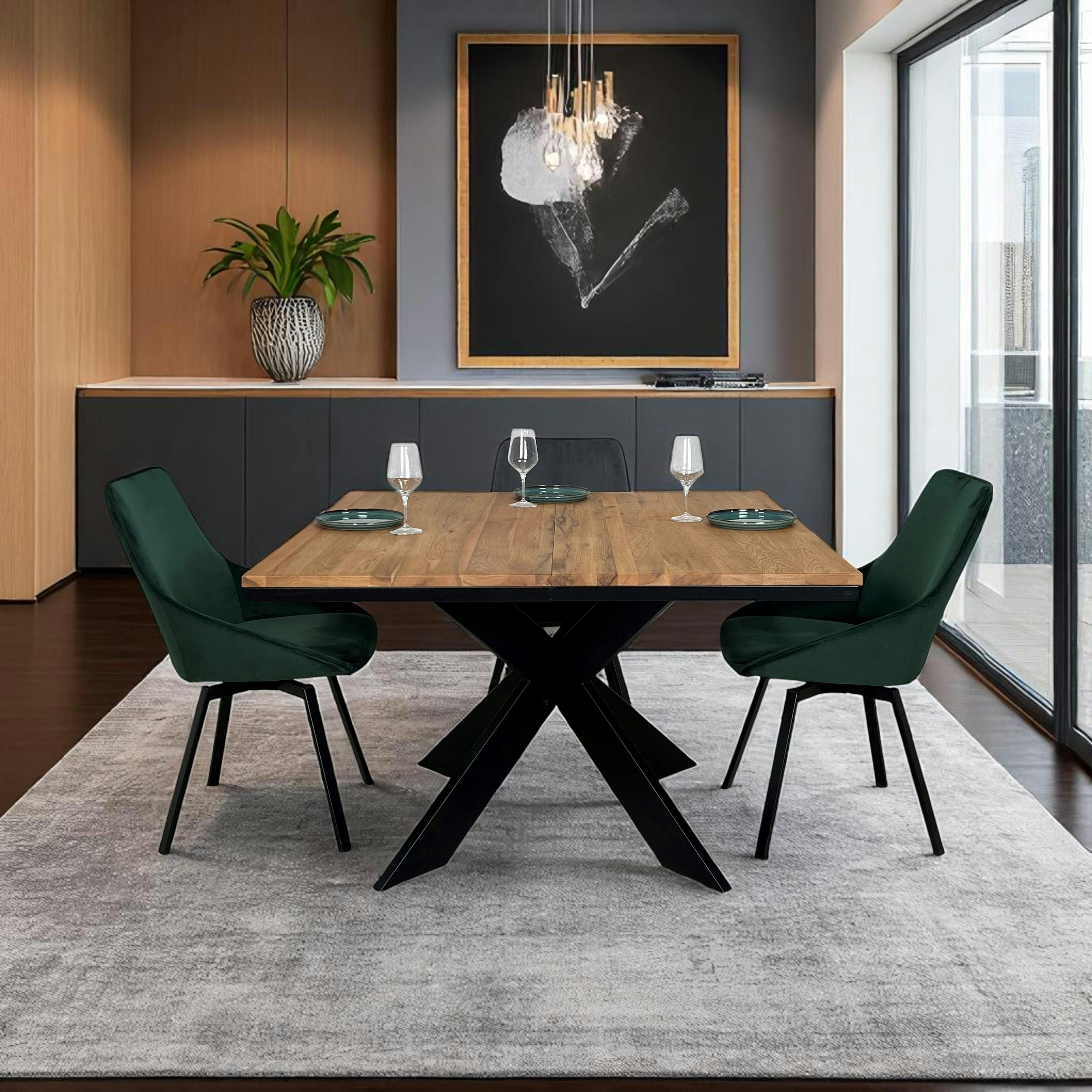 Table carrée extensible en chêne huilé 120 cm PALERME