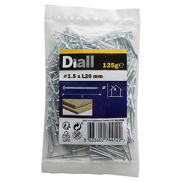 Clous à tête bombée en acier zingués 1,5x20 - 125g
