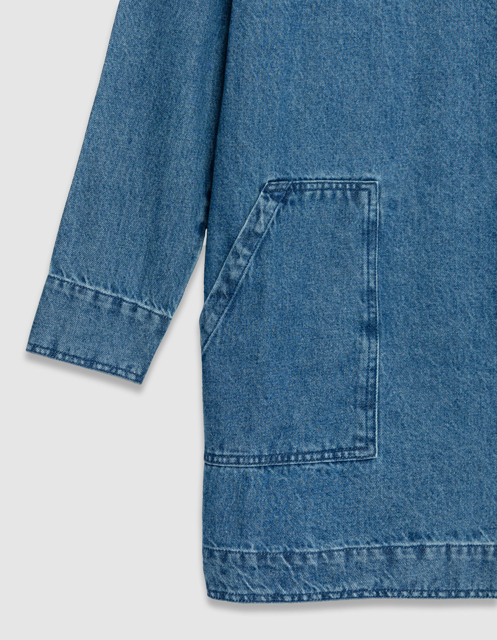 Robe en jean bleu trois poches plaquées Femme