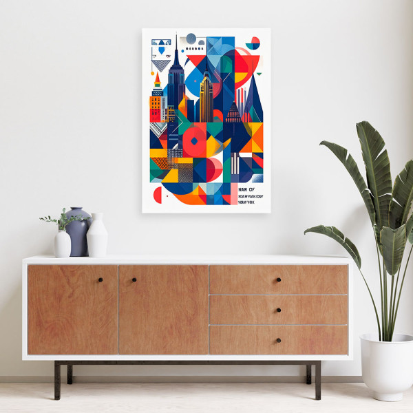 Obraz do salonu biura, Nowy Jork miasto w stylu Bauhaus 20x30