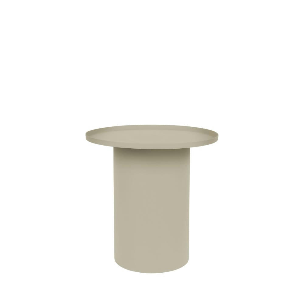 SVERRE - Table d'appoint ronde en métal D45,5cm blanc ivoire