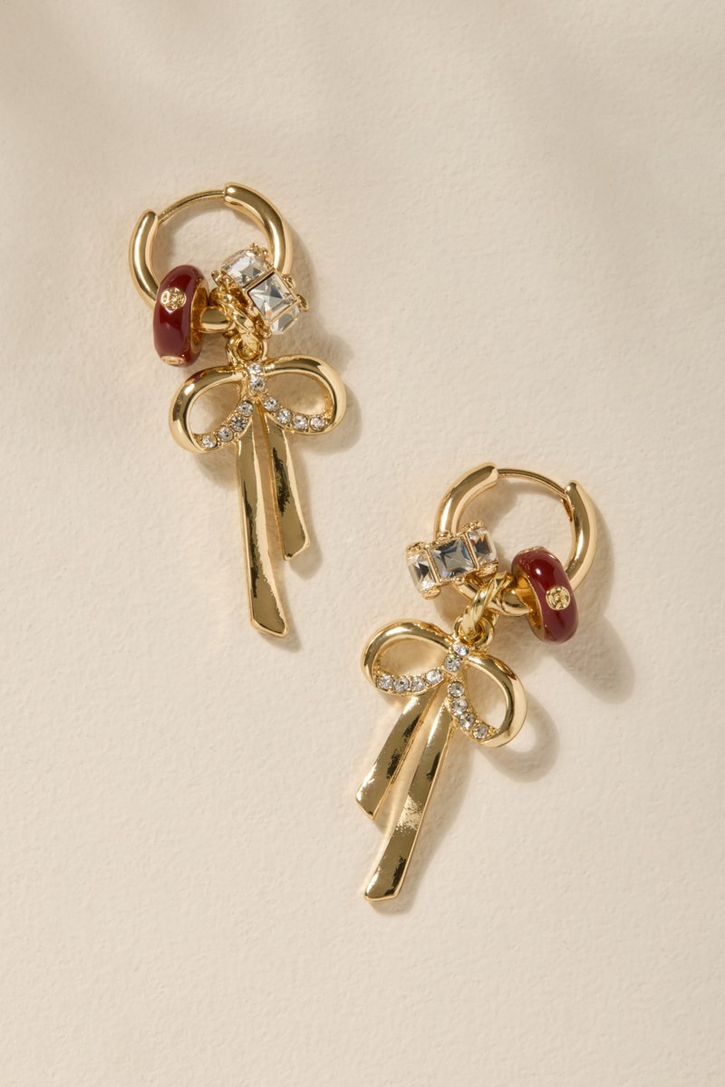 Stella Bow Huggie Hoop Earrings