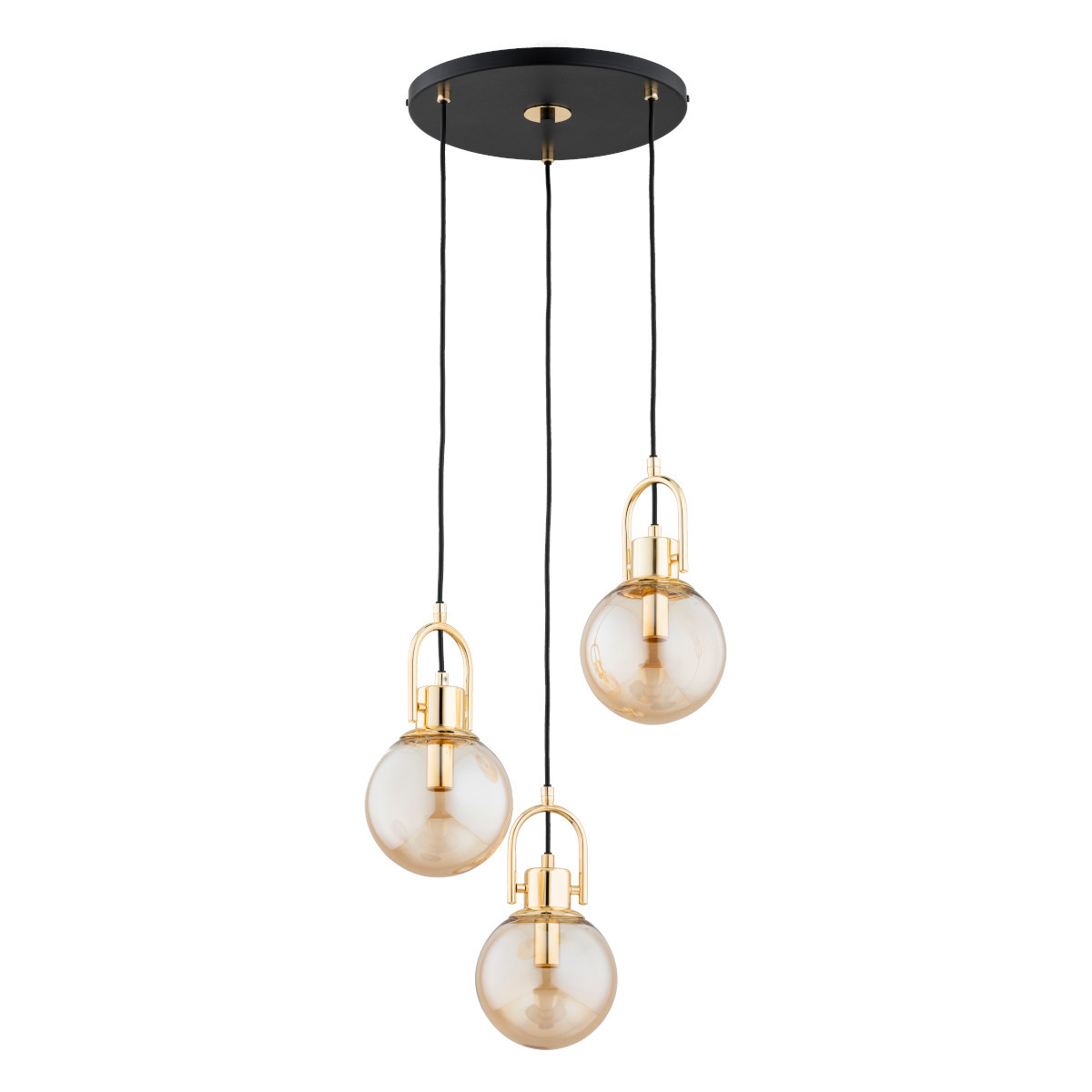 Lampa wisząca STORM czarno-bursztynowy-złota 3xE14x10W IP20 Alfa
