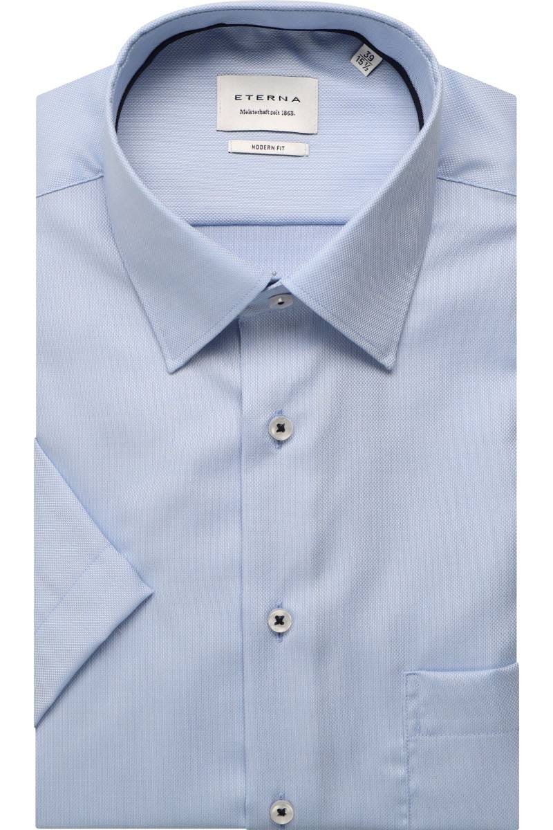 ETERNA Modern Fit Hemd mittelblau, Strukturiert