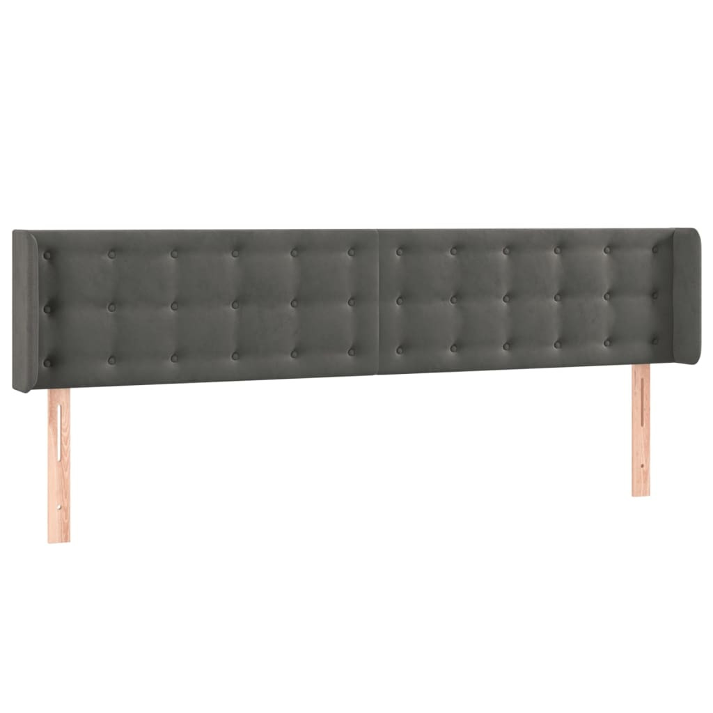 Wezgłowie Szary 203 x 16 x 78/88 cm Aksamit vidaXL