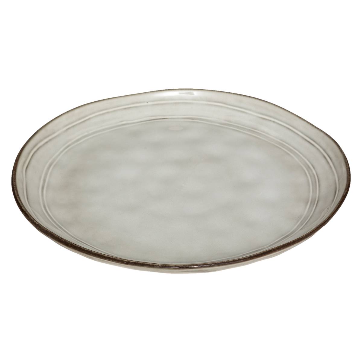 Set of 6 dinner plates "Flower" D.26.5 cm, Gray
