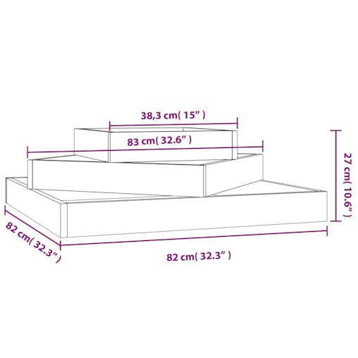 NNEVL Planter 83x83x27 cm Solid Wood Pine