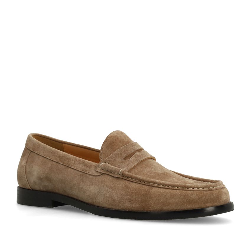 Manfield Taupe suède loafers