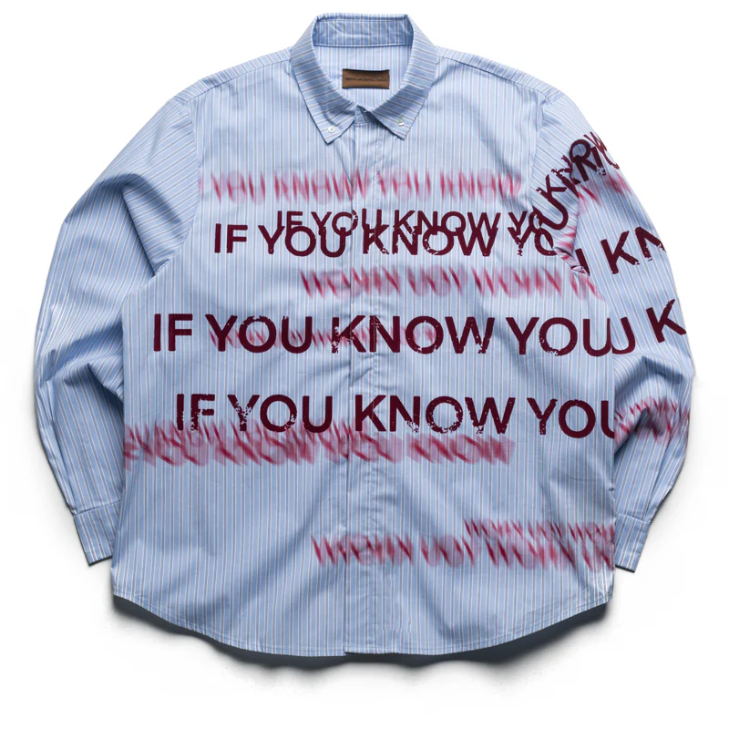 Birth Of Royal Child If You Know Velour Letter Shirt - Blue