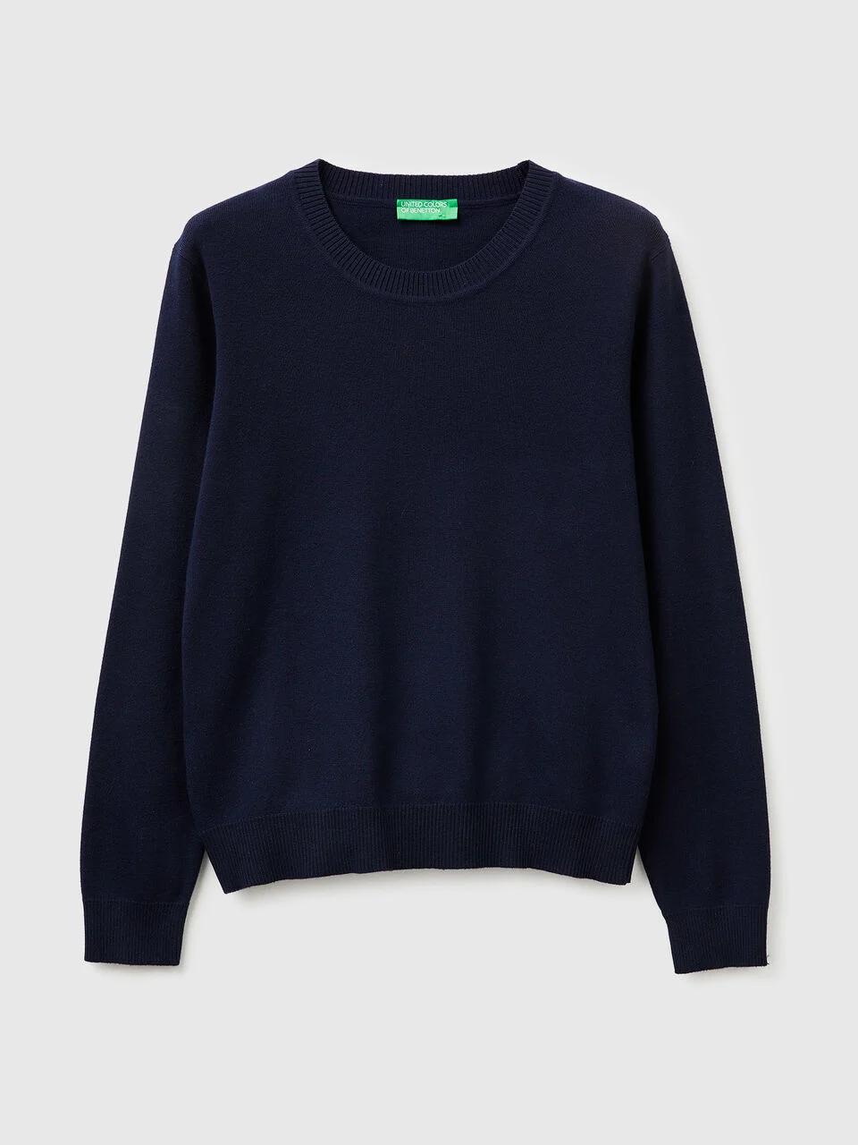 Dark blue sweater in tricot cotton