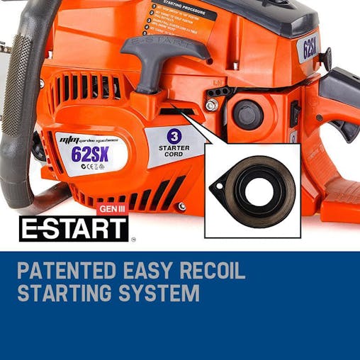 NNEMB Petrol Commercial Chainsaw 22 Bar E-Start Tree Pruning Chain Saw Top Handle