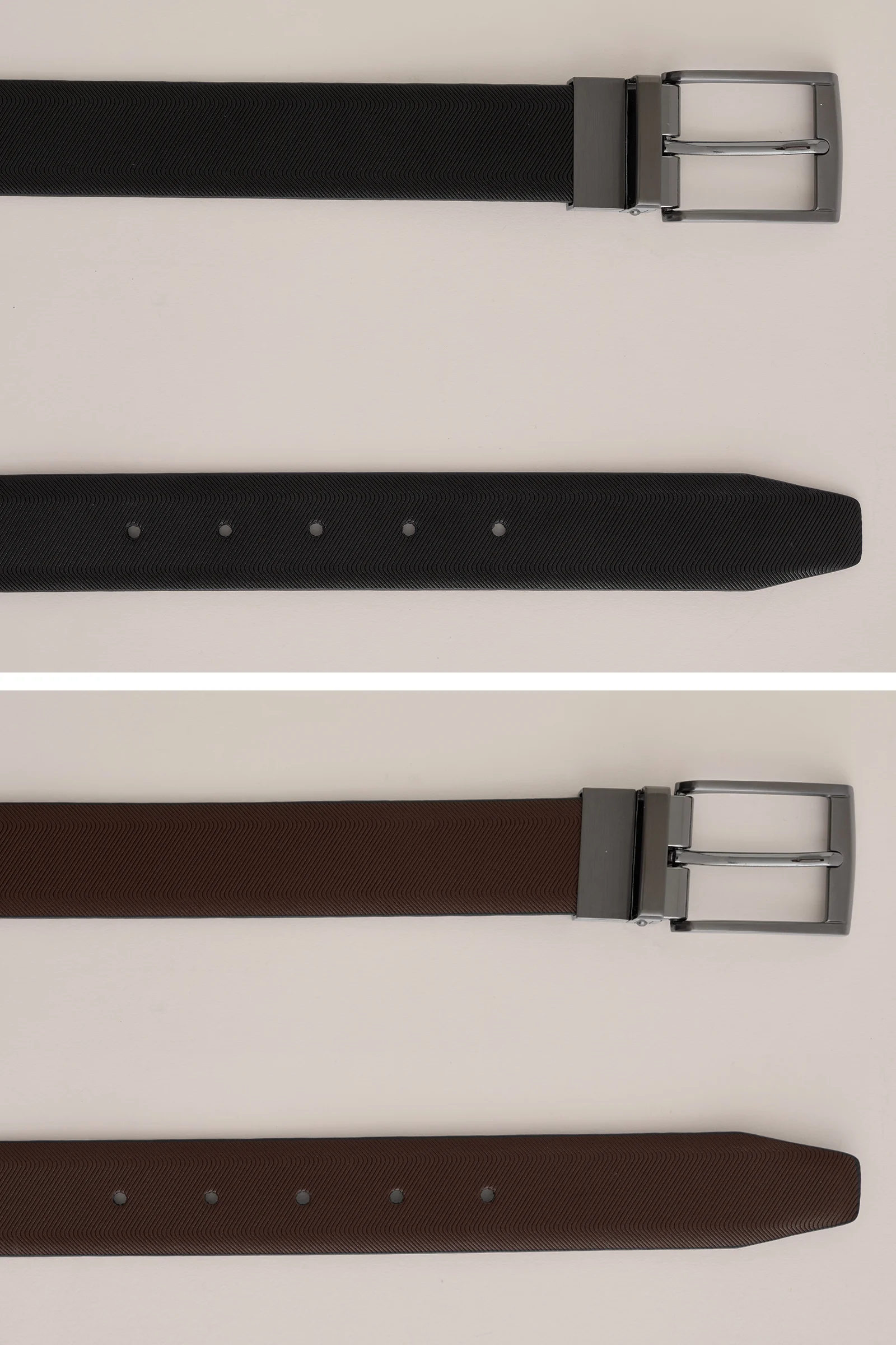 Heren reversible riem met structuur