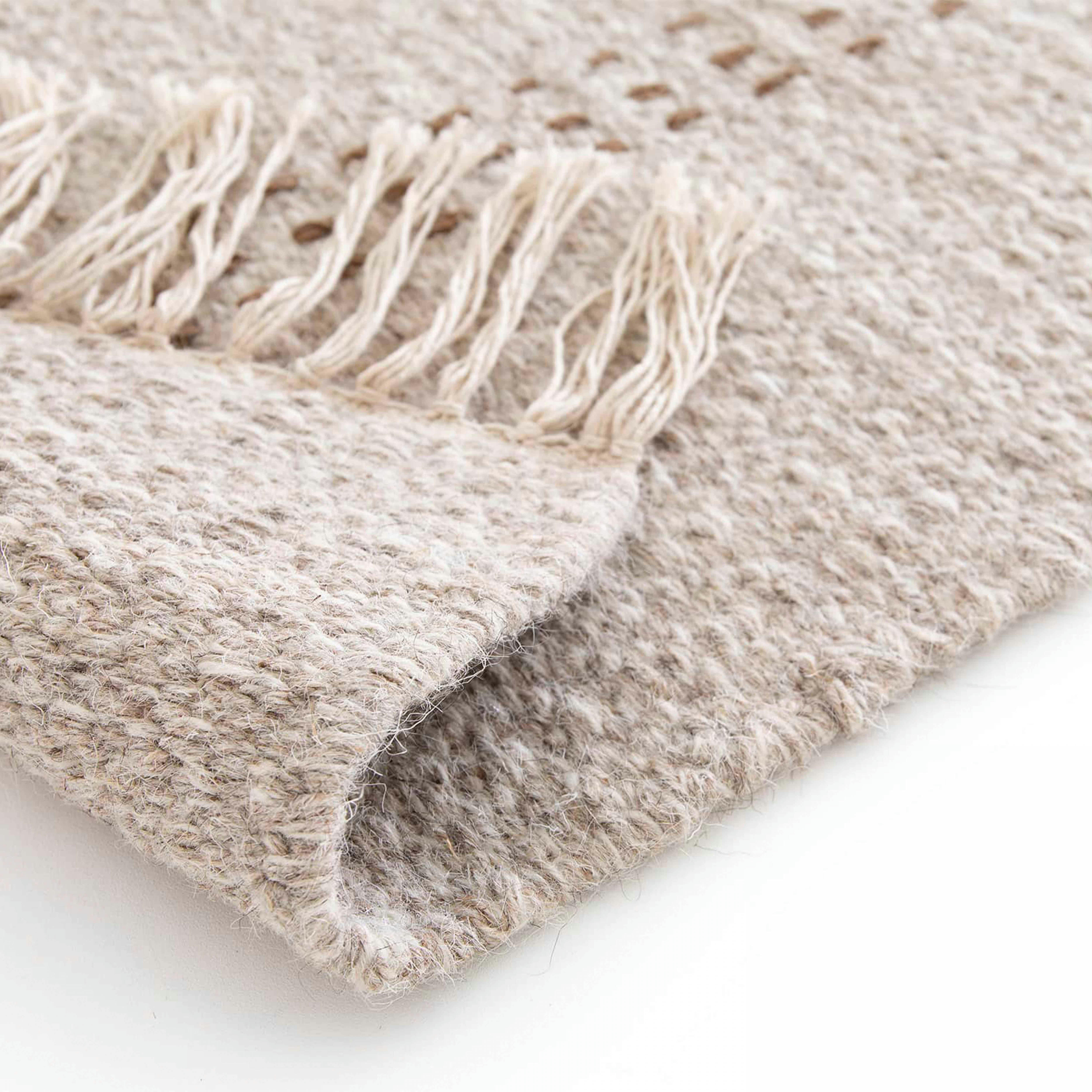 KALAN - Tapis en laine et jute tissé à plat à motifs géométriques 160 x 230 cm