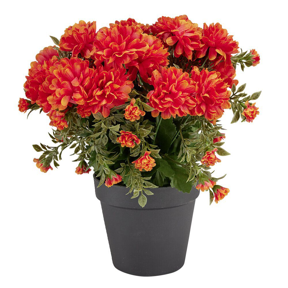 Fleur artificielle chrysanthème orange Ø30xH22cm