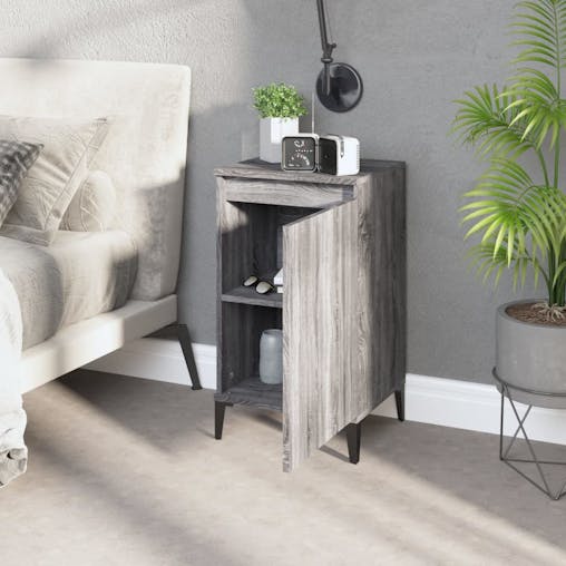 NNEVL Bedside Cabinets 2 pcs Grey Sonoma 40x35x70 cm Engineered Wood