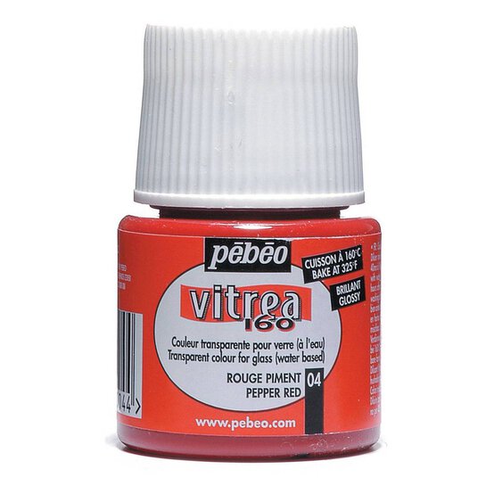 Pebeo Pepper Red Vitrea 160 Paint 45ml
