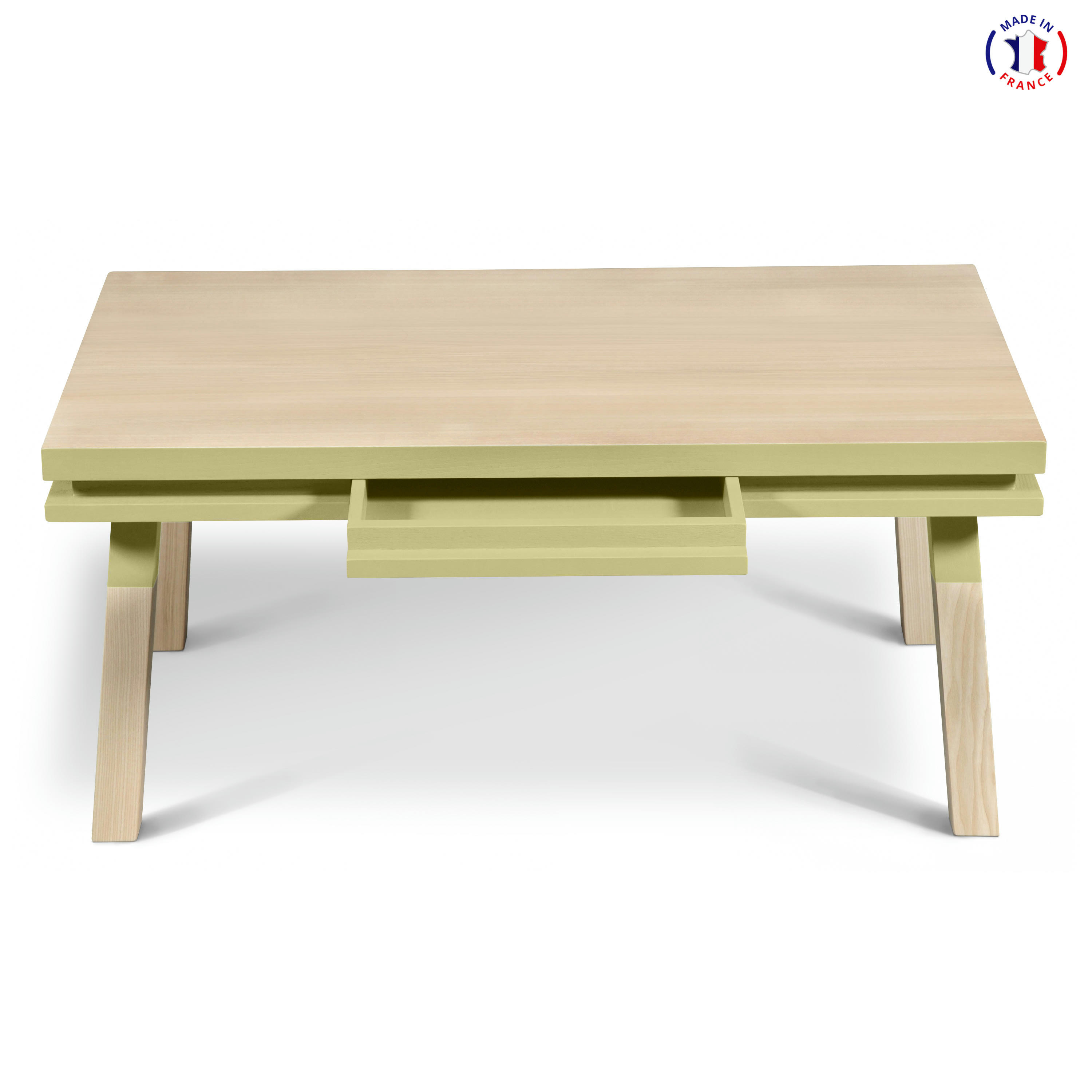 EGEE - Table basse avec tiroir 100 cm, 100% frêne massif