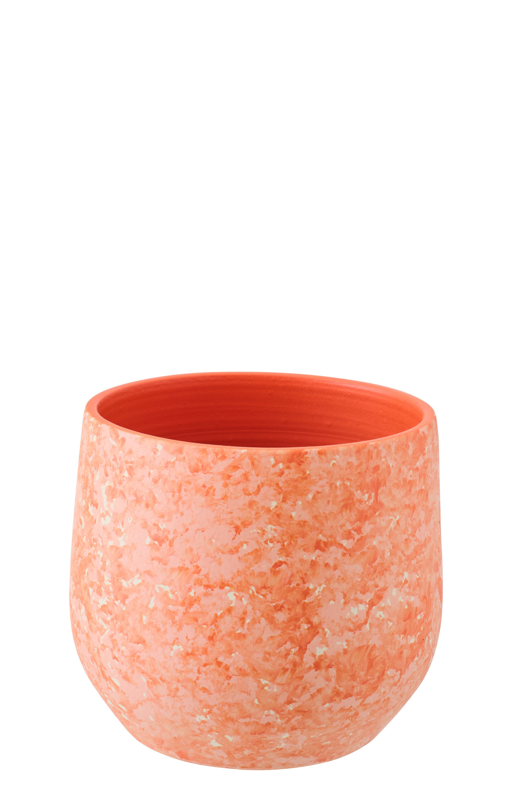 J-Line bloempot - keramiek - oranje/wit - large