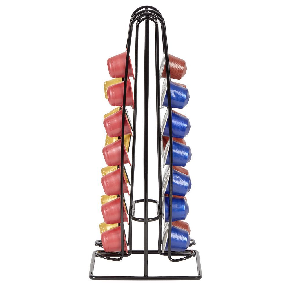Range capsules de café en métal noir