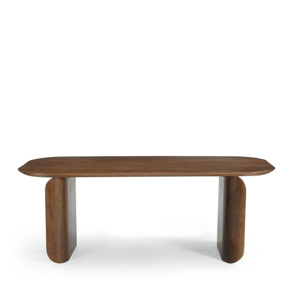 DUMAI - Table à manger en bois massif 200x90cm bois foncé