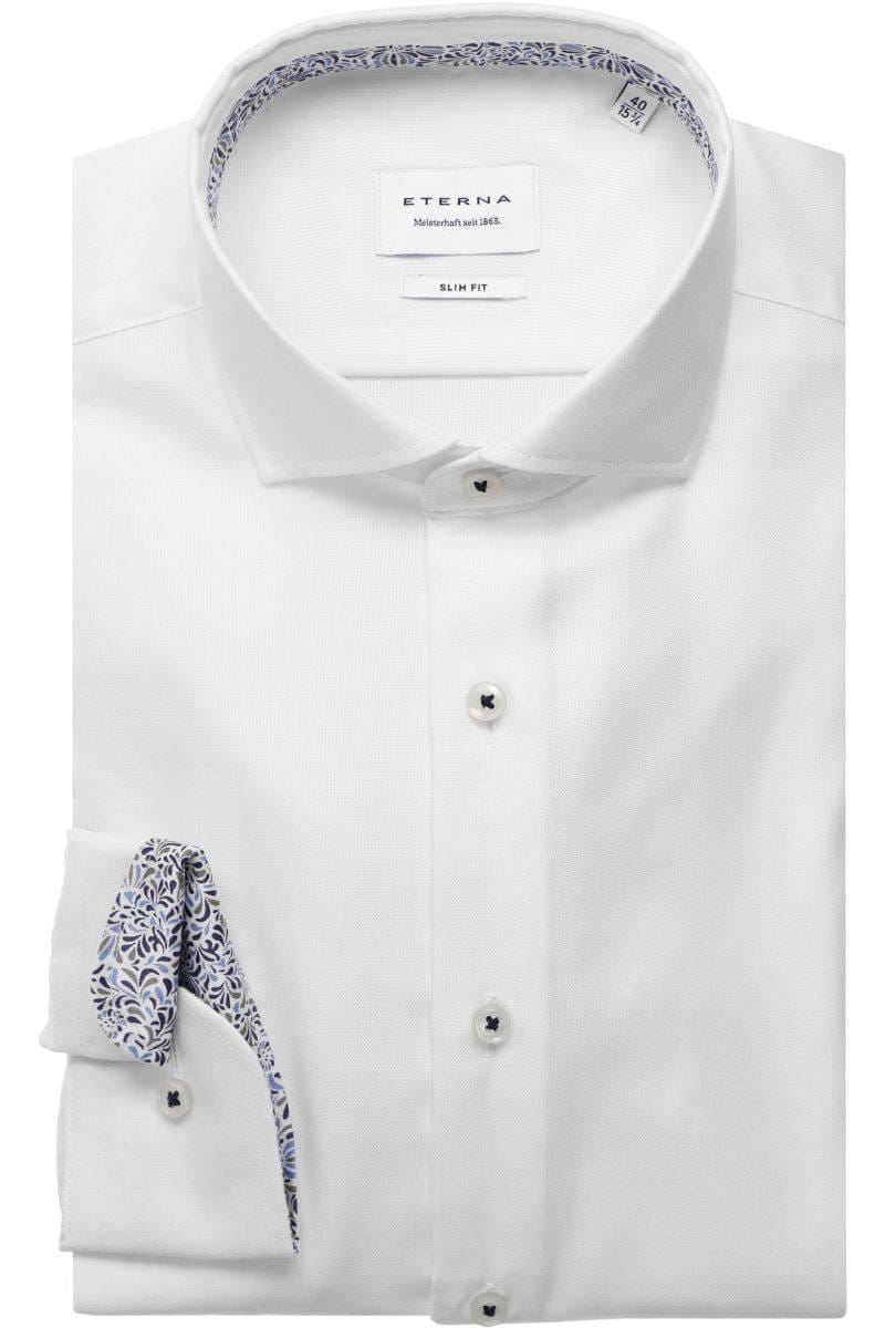 ETERNA Slim Fit Hemd weiss, Einfarbig (extra langer Arm)