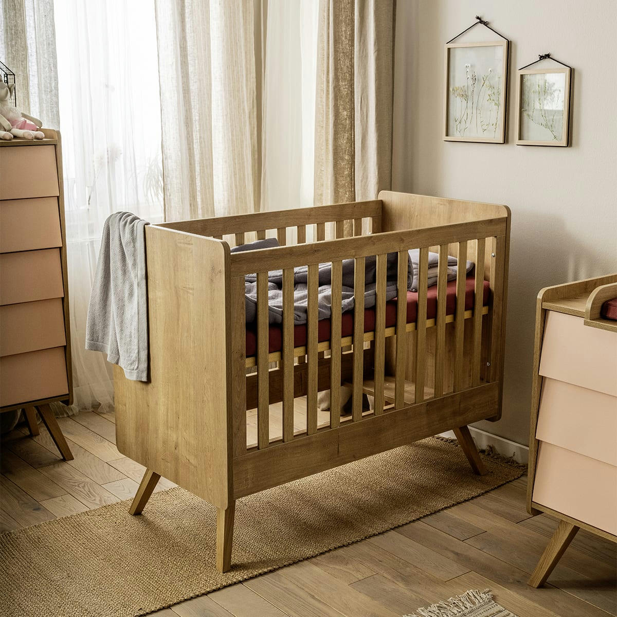 VINTAGE - Lit bébé 60x120 naturel