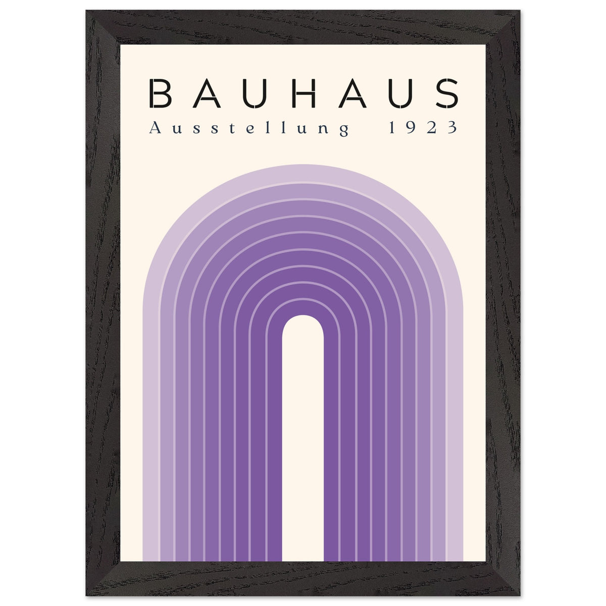 Artfulprints Poster met Lijst Bauhaus - Purple rainbow  - A4 21x29.7 cm - Paars