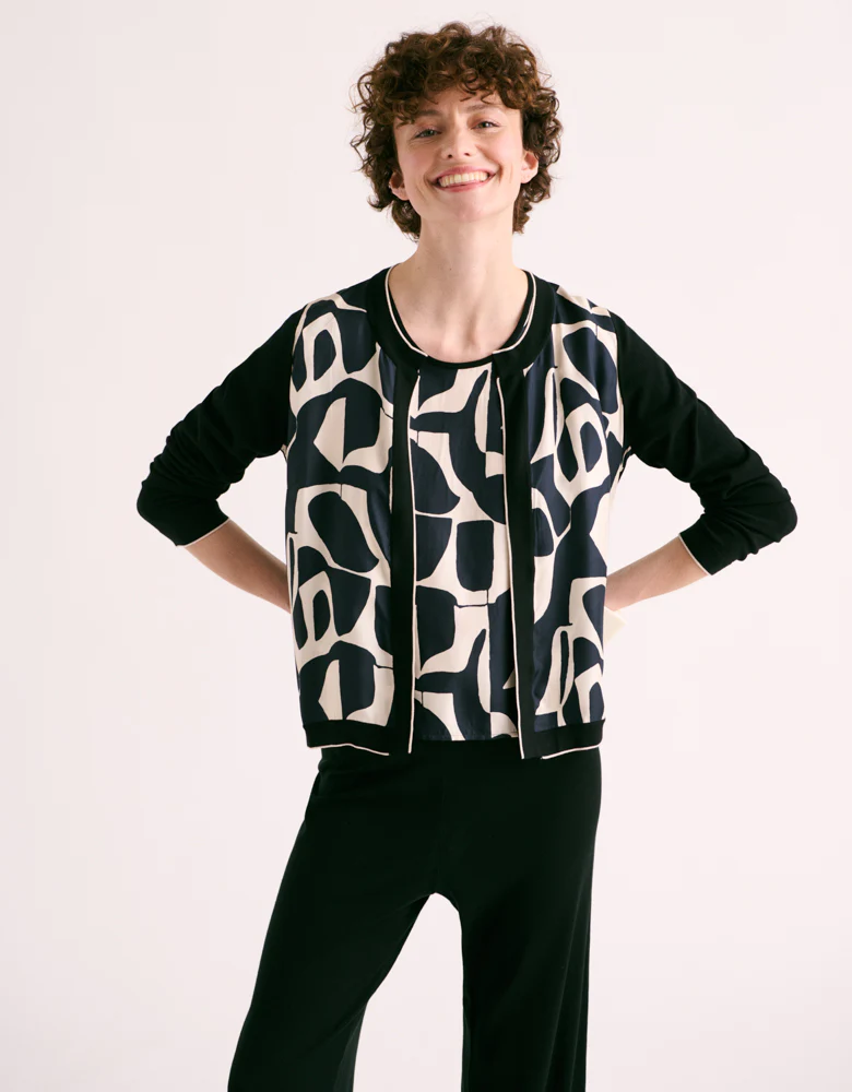 Pull twin-set en maille imprimé ANGUIN/88196/670